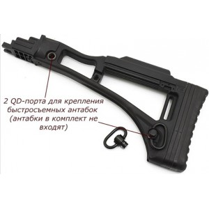 Приклад для АКМ, АК-74, Сайга, ВПО-136, ВПО-209/B Черный [PUFGUN]